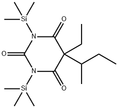 5-エチル-5-(1-メチルプロピル)-1,3-ビス(トリメチルシリル)-2,4,6(1H,3H,5H)-ピリミジントリオン 化学構造式