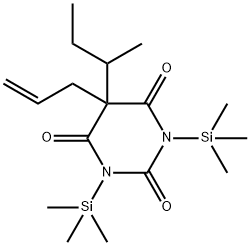 5-(1-メチルプロピル)-5-(2-プロペニル)-1,3-ビス(トリメチルシリル)-2,4,6(1H,3H,5H)-ピリミジントリオン 化学構造式