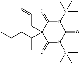 5-(1-メチルブチル)-5-(2-プロペニル)-1,3-ビス(トリメチルシリル)-2,4,6(1H,3H,5H)-ピリミジントリオン 化学構造式