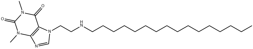 7-[2-(Hexadecylamino)ethyl]-3,7-dihydro-1,3-dimethyl-1H-purine-2,6-dione 结构式