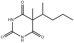 5-メチル-5-(1-メチルブチル)-2,4,6(1H,3H,5H)-ピリミジントリオン 化学構造式