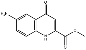 6-アミノ-1,4-ジヒドロ-4-オキソ-2-キノリンカルボン酸メチルエステル 化学構造式