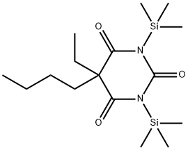 5-Butyl-5-ethyl-1,3-bis(trimethylsilyl)-2,4,6(1H,3H,5H)-pyrimidinetrione 结构式