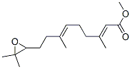 (2E,6E)-10,11-エポキシ-3,7,11-トリメチル-2,6-ドデカジエン酸メチル 化学構造式