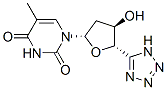 (2R-(2alpha,4beta,5alpha))-5-Methyl-1-(tetrahydro-4-hydroxy-5-(1H-tetr azol-5-yl)-2-furanyl)-2,4(1H,3H)-pyrimidinedione Struktur