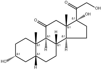3α,17,21-トリヒドロキシ-5β-プレグナン-11,20-ジオン 化学構造式