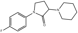 1-(p-フルオロフェニル)-3-ピペリジノピロリジン-2-オン 化学構造式