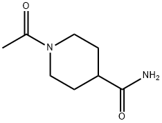 1-アセチルピペリジン-4-カルボキサミド 化学構造式