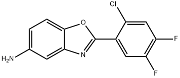 2-(2-クロロ-4,5-ジフルオロフェニル)-1,3-ベンゾキサゾール-5-アミン 化学構造式