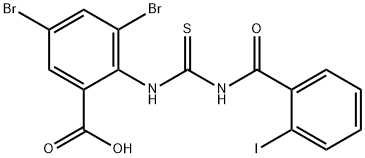 3,5-DIBROMO-2-[[[(2-IODOBENZOYL)AMINO]THIOXOMETHYL]AMINO]-BENZOIC ACID Structure
