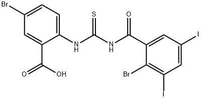 5-BROMO-2-[[[(2-BROMO-3,5-DIIODOBENZOYL)AMINO]THIOXOMETHYL]AMINO]-BENZOIC ACID Structure