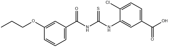 4-CHLORO-3-[[[(3-PROPOXYBENZOYL)AMINO]THIOXOMETHYL]AMINO]-BENZOIC ACID Struktur