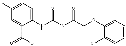 2-[[[[(2-CHLOROPHENOXY)ACETYL]AMINO]THIOXOMETHYL]AMINO]-5-IODO-BENZOIC ACID Struktur