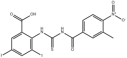3,5-DIIODO-2-[[[(3-METHYL-4-NITROBENZOYL)AMINO]THIOXOMETHYL]AMINO]-BENZOIC ACID Structure