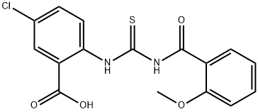 5-CHLORO-2-[[[(2-METHOXYBENZOYL)AMINO]THIOXOMETHYL]AMINO]-BENZOIC ACID 结构式