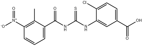 4-CHLORO-3-[[[(2-METHYL-3-NITROBENZOYL)AMINO]THIOXOMETHYL]AMINO]-BENZOIC ACID Struktur