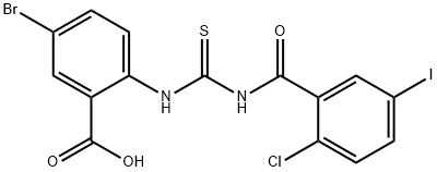 5-BROMO-2-[[[(2-CHLORO-5-IODOBENZOYL)AMINO]THIOXOMETHYL]AMINO]-BENZOIC ACID Structure