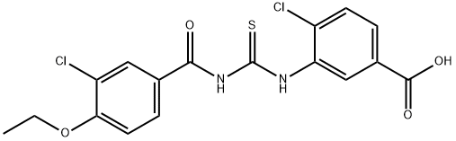 4-CHLORO-3-[[[(3-CHLORO-4-ETHOXYBENZOYL)AMINO]THIOXOMETHYL]AMINO]-BENZOIC ACID Structure