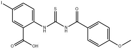 5-IODO-2-[[[(4-METHOXYBENZOYL)AMINO]THIOXOMETHYL]AMINO]-BENZOIC ACID Struktur