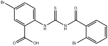 5-BROMO-2-[[[(2-BROMOBENZOYL)AMINO]THIOXOMETHYL]AMINO]-BENZOIC ACID Structure