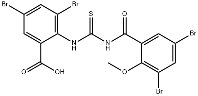 3,5-DIBROMO-2-[[[(3,5-DIBROMO-2-METHOXYBENZOYL)AMINO]THIOXOMETHYL]AMINO]-BENZOIC ACID Struktur