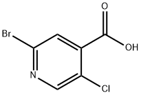 2-ブロモ-5-クロロイソニコチン酸 化学構造式