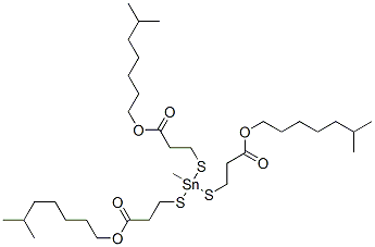 triisooctyl 3,3',3''-[(methylstannylidyne)tris(thio)]trispropionate  Struktur