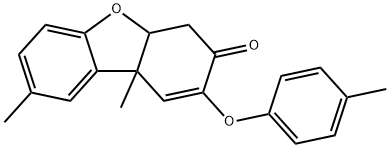 2-(4-Methylphenoxy)-4a,9b-dihydro-8,9b-dimethyl-3(4H)-dibenzofuranone Struktur