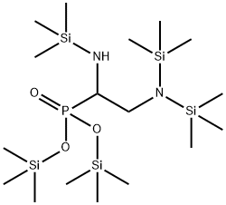 [2-[Bis(trimethylsilyl)amino]-1-[(trimethylsilyl)amino]ethyl]phosphonic acid bis(trimethylsilyl) ester 结构式