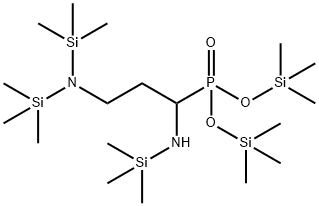 [3-[ビス(トリメチルシリル)アミノ]-1-[(トリメチルシリル)アミノ]プロピル]ホスホン酸ビス(トリメチルシリル) 化学構造式