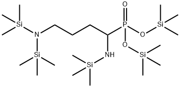 [4-[Bis(trimethylsilyl)amino]-1-[(trimethylsilyl)amino]butyl]phosphonic acid bis(trimethylsilyl) ester Struktur