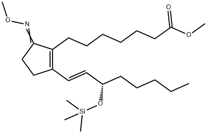(13E,15S)-9-(Methoxyimino)-15-[(trimethylsilyl)oxy]-8(12),13-prostadien-1-oic acid methyl ester Struktur