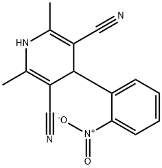 (4R)-2,6-dimethyl-4-(2-nitrophenyl)-3,4-dihydropyridine-3,5-dicarbonitrile,53055-16-6,结构式