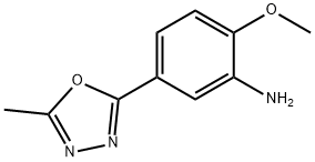 2-メトキシ-5-(5-メチル-1,3,4-オキサジアゾール-2-イル)アニリン 化学構造式
