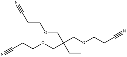 3,3'-[[2-[(2-シアノエトキシ)メチル]-2-エチル-1,3-プロパンジイル]ビス(オキシ)]ビス[プロパンニトリル] 化学構造式