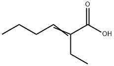 2-乙基-2-己烯酸,主要为反式 结构式