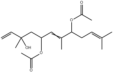 3,7,11-Trimethyl-1,6,10-dodecatriene-3,5,8-triol 5,8-diacetate Struktur
