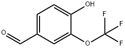 4-ヒドロキシ-3-(トリフルオロメトキシ)ベンズアルデヒド, 98+% 化学構造式