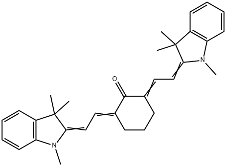 2,6-BIS[(E)-2-(1,3,3-TRIMETHYL-1,3-DIHYDRO-2H-INDOL-2-YLIDENE)ETHYLIDENE]CYCLOHEXANONE 结构式