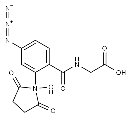 N-hydroxysuccinimidyl-4-azidobenzoyl glycine 化学構造式
