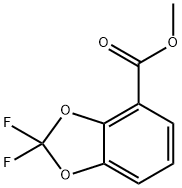 2,2-ジフルオロ-1,3-ベンゾジオキソール-4-カルボン酸メチル 化学構造式