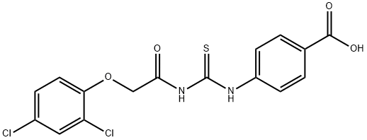 4-[[[[(2,4-DICHLOROPHENOXY)ACETYL]AMINO]THIOXOMETHYL]AMINO]-BENZOIC ACID 结构式
