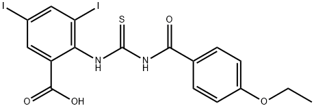 2-[[[(4-ETHOXYBENZOYL)AMINO]THIOXOMETHYL]AMINO]-3,5-DIIODO-BENZOIC ACID Struktur