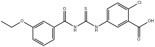 2-CHLORO-5-[[[(3-ETHOXYBENZOYL)AMINO]THIOXOMETHYL]AMINO]-BENZOIC ACID Structure