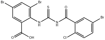 3,5-DIBROMO-2-[[[(5-BROMO-2-CHLOROBENZOYL)AMINO]THIOXOMETHYL]AMINO]-BENZOIC ACID Structure