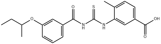4-METHYL-3-[[[[3-(1-METHYLPROPOXY)BENZOYL]AMINO]THIOXOMETHYL]AMINO]-BENZOIC ACID Structure