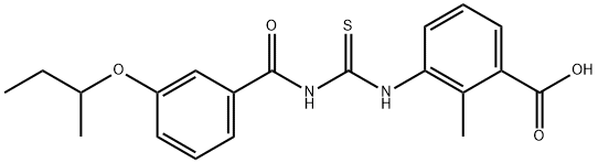 2-METHYL-3-[[[[3-(1-METHYLPROPOXY)BENZOYL]AMINO]THIOXOMETHYL]AMINO]-BENZOIC ACID Structure