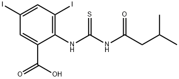 3,5-DIIODO-2-[[[(3-METHYL-1-OXOBUTYL)AMINO]THIOXOMETHYL]AMINO]-BENZOIC ACID 结构式