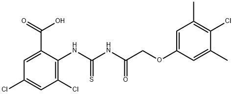 3,5-DICHLORO-2-[[[[(4-CHLORO-3,5-DIMETHYLPHENOXY)ACETYL]AMINO]THIOXOMETHYL]AMINO]-BENZOIC ACID Structure