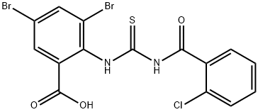 3,5-DIBROMO-2-[[[(2-CHLOROBENZOYL)AMINO]THIOXOMETHYL]AMINO]-BENZOIC ACID,531540-17-7,结构式